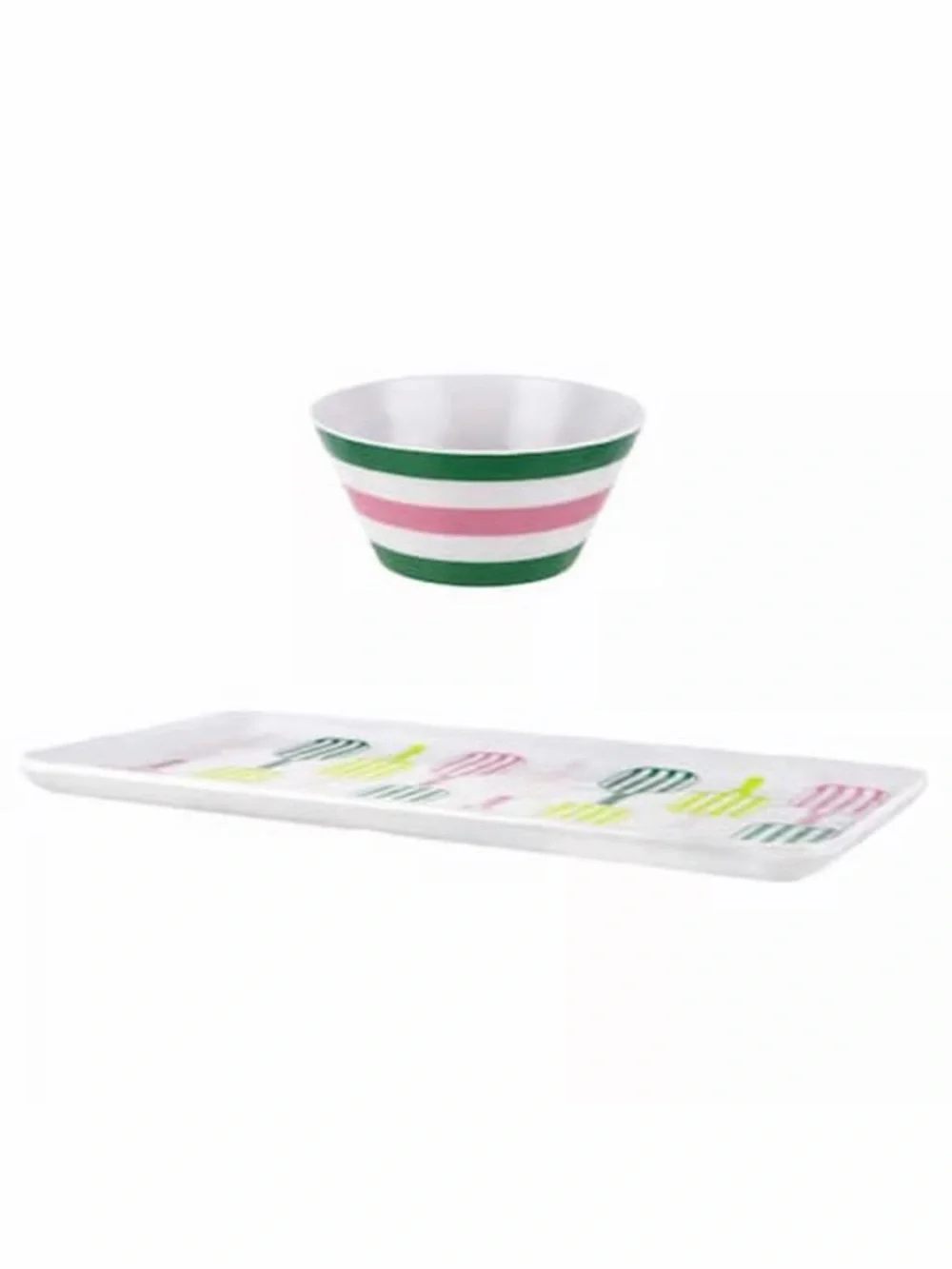 NEW Pickleball Pink Green serving Platter Tray Bowl Cocktail Party Chip Dip